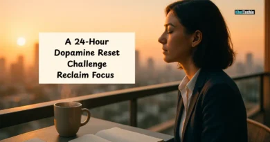 Person enjoying a dawn digital break during a 24-hour dopamine reset challenge