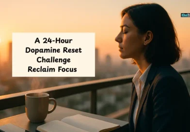 Person enjoying a dawn digital break during a 24-hour dopamine reset challenge