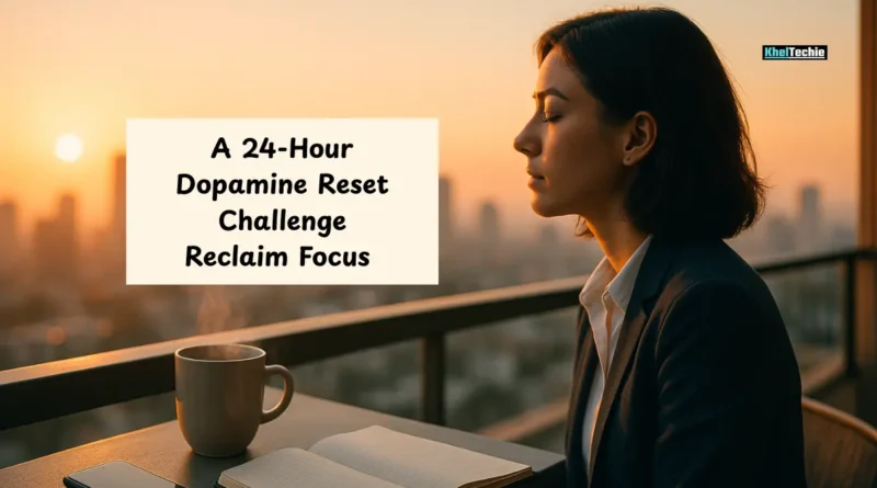 Person enjoying a dawn digital break during a 24-hour dopamine reset challenge