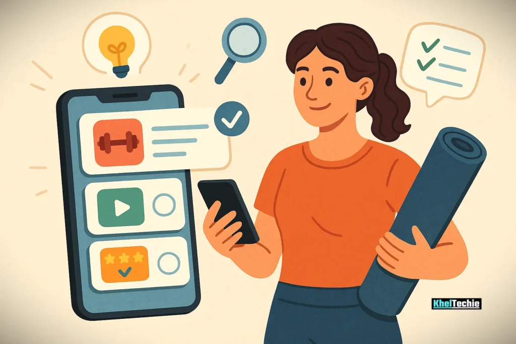A visual of women Choosing the Best Fitness App for her Home Workout