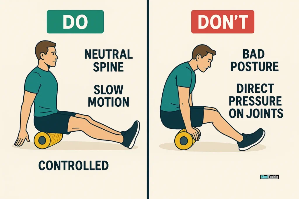 Do and don’t foam rolling visual for safe recovery