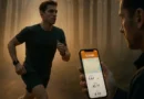 Group using wearable fitness tech outdoors with smartwatches and apps