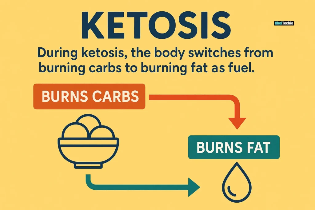 Illustration explaining ketosis process during the 30 day keto challenge meal plan