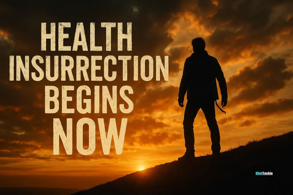 Silhouette of a person standing on a hilltop at sunset, symbolizing rebellion against unhealthy living