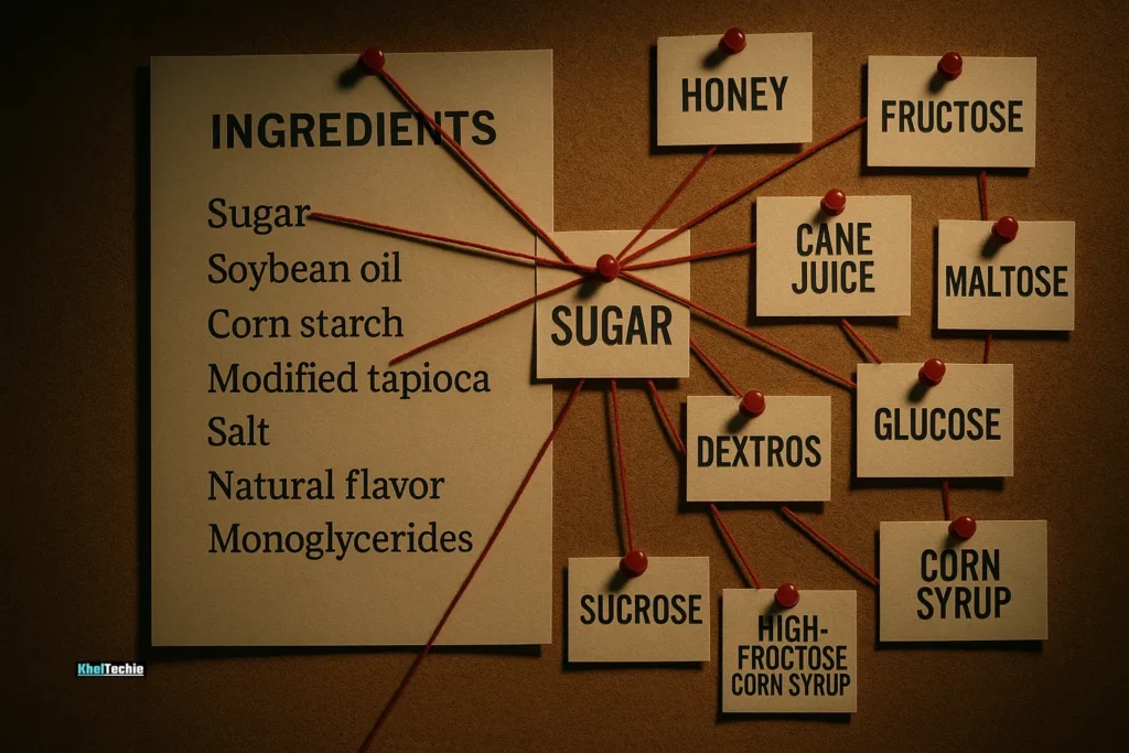 Sugar hidden under multiple names on labels