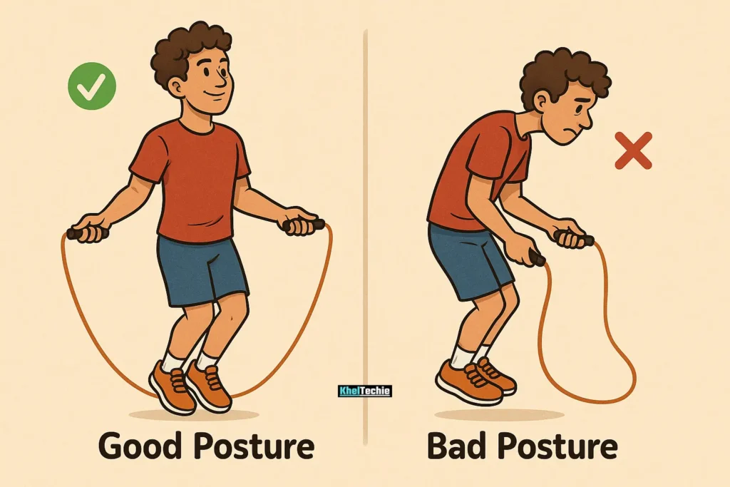good vs bad posture while jumping rope