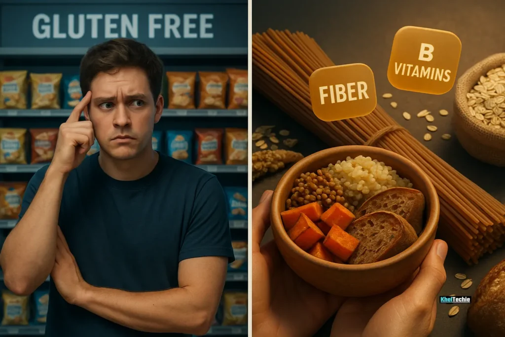 Comparison of gluten-free aisle vs. healthy whole grain options