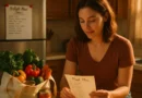Cozy kitchen with meal planning setup, groceries, and healthy food list on a table