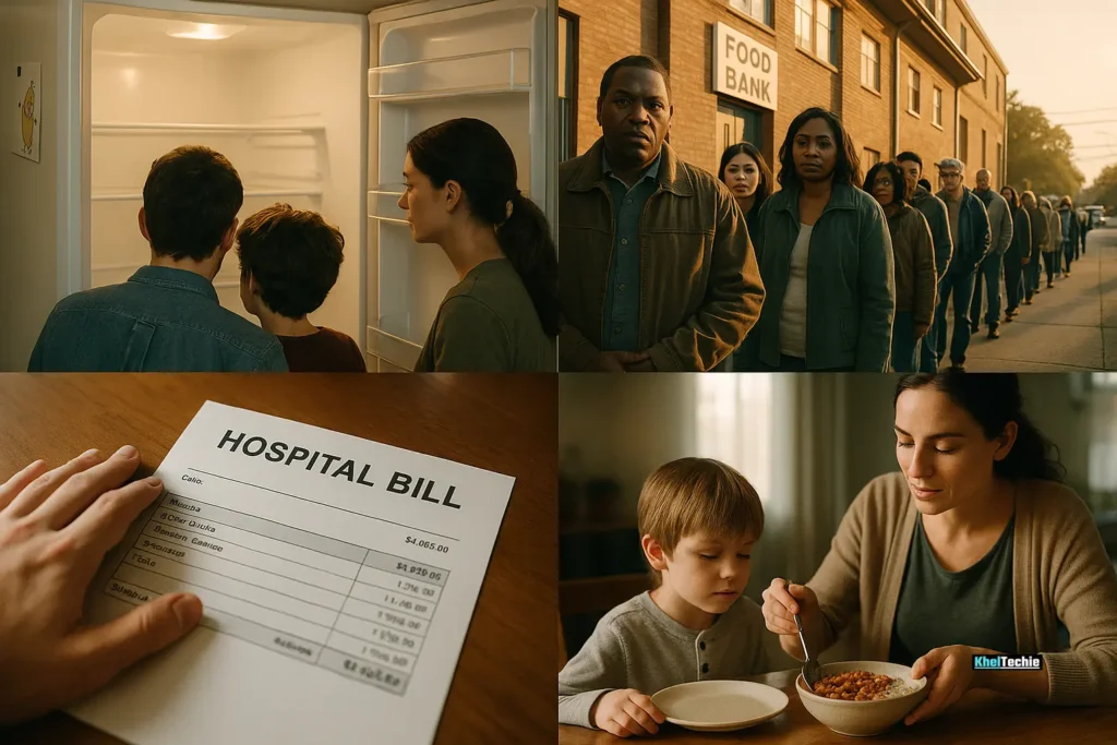 Family managing food insecurity and choosing budget meals for health