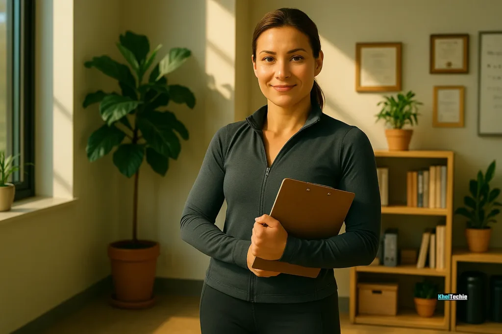 Female trainer sharing expert advice on women’s strength training