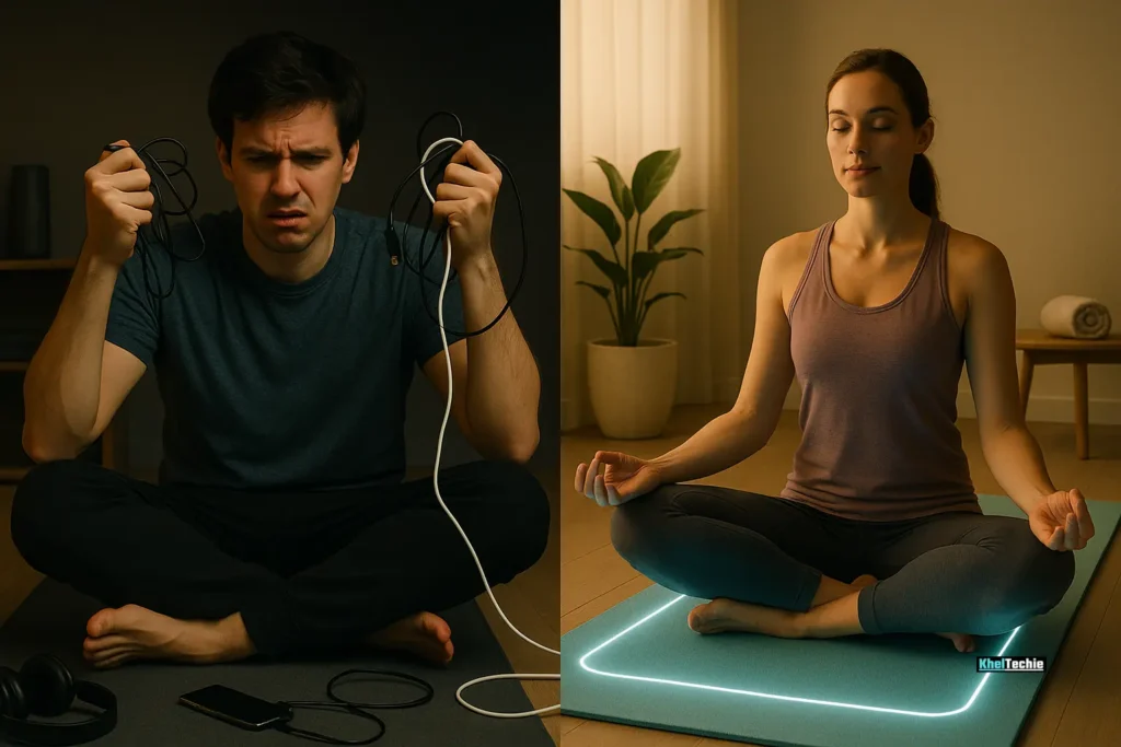 Smart yoga mat buying mistakes vs ideal setup visual