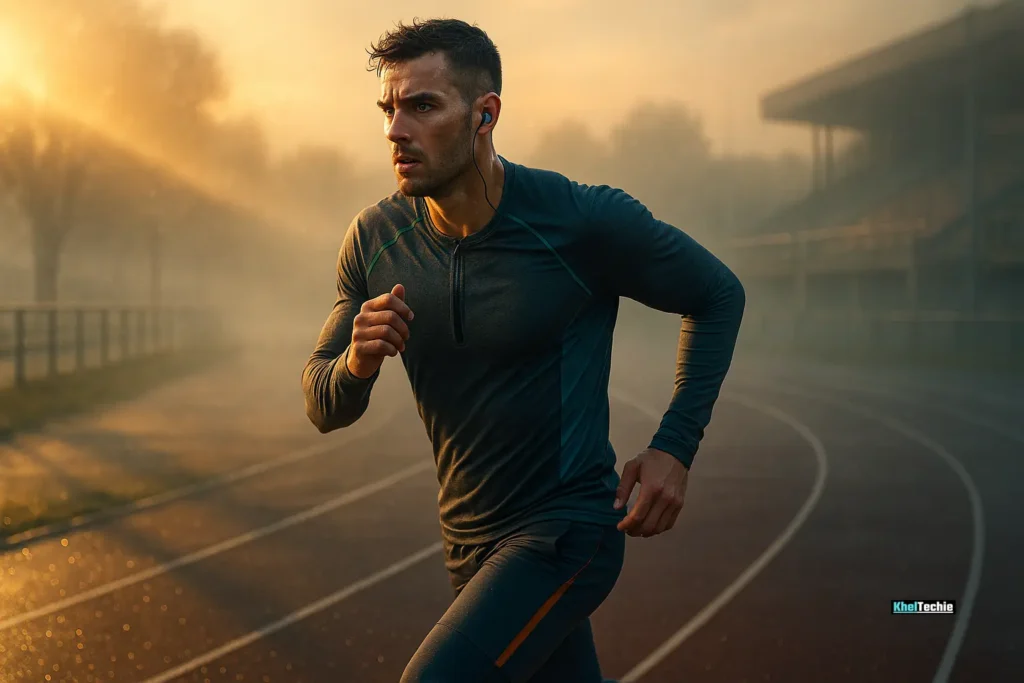 Man running alone through fog symbolizing the importance of training mental toughness