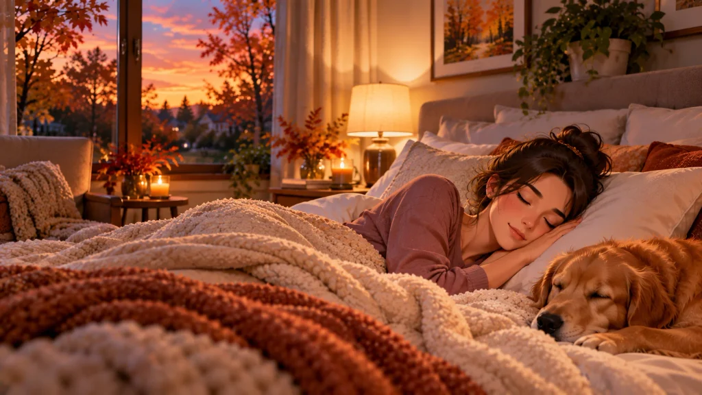 Adult sleeping in a peaceful bedroom as part of a fitness recovery routine.