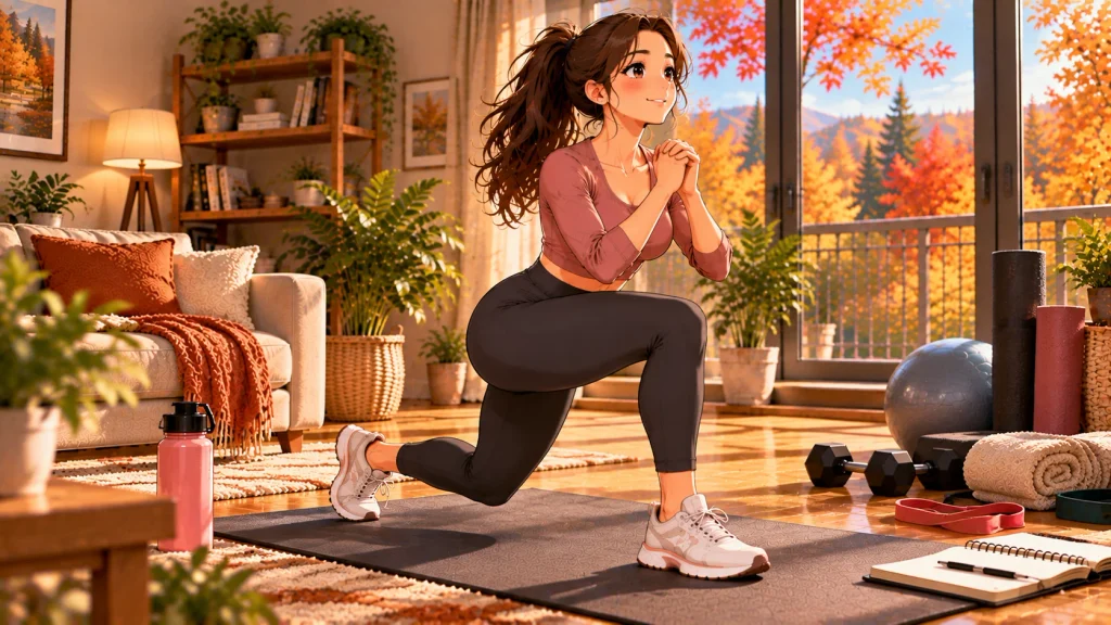 Beginner focusing on proper form during a lower-body workout