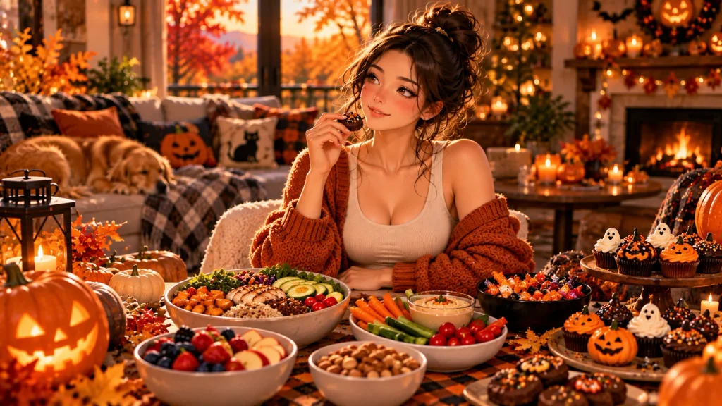 Balanced Halloween treats enjoyed as part of a healthy fall wellness routine