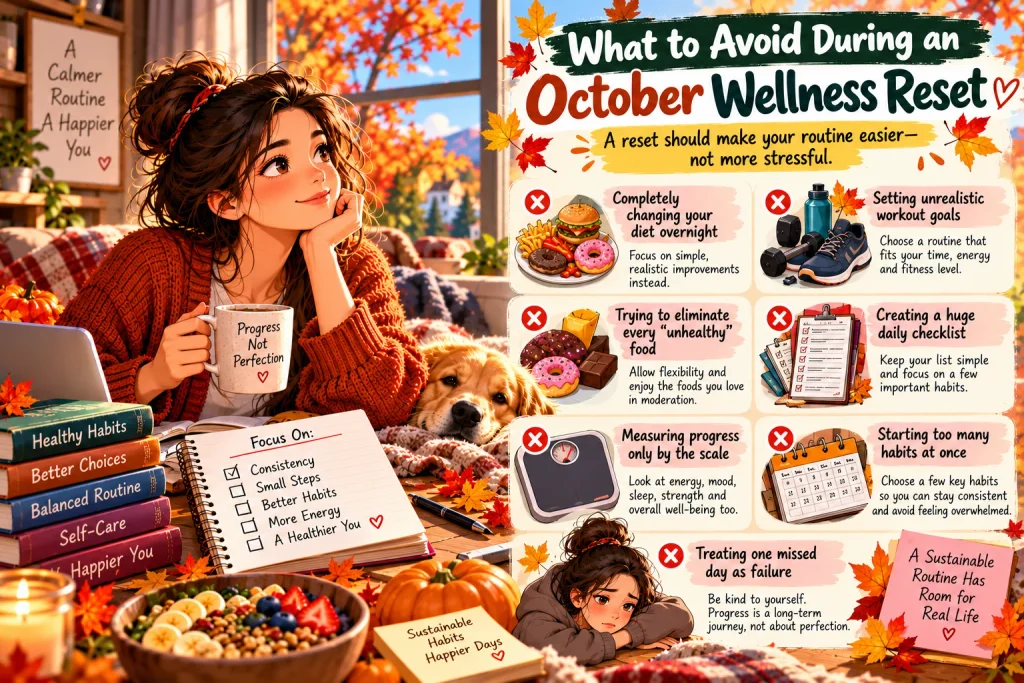 Sustainable October wellness routine avoiding restrictive diets excessive goals and pressure