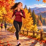 Fall Running Routine: A Beginner-Friendly Plan to Build Endurance Anime-style beginner runner following a fall running routine on an autumn park trail.