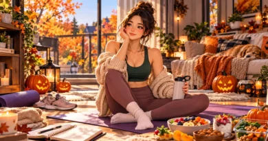 Pre-Halloween wellness reset with healthy fall habits, movement, hydration, and balanced lifestyle
