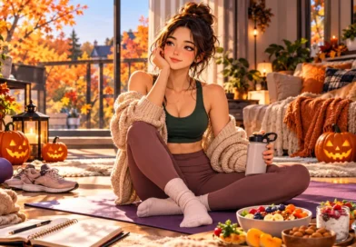 Pre-Halloween wellness reset with healthy fall habits, movement, hydration, and balanced lifestyle